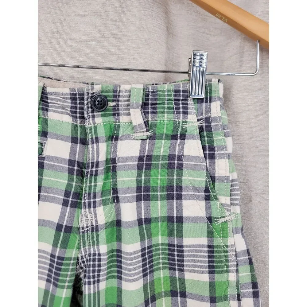 Gap Green and Navy Blue Plaid Kids Shorts